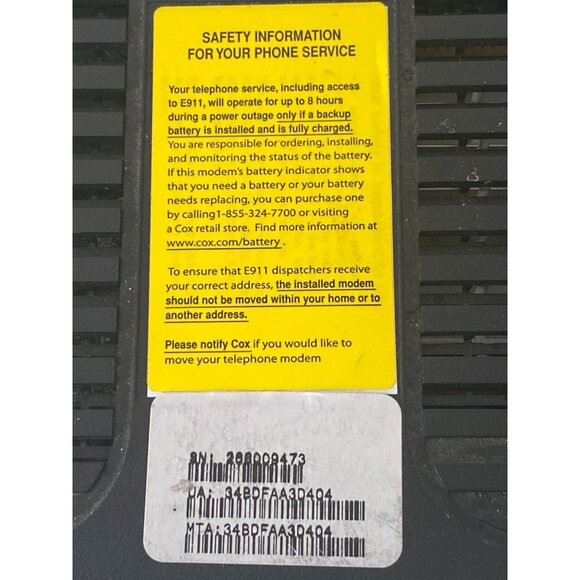 Cisco DPQ3212 Cable Modem Black NO Cables Works As Is - Picture 5 of 11